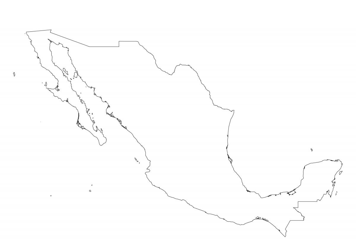 メキシコの輪郭の地図