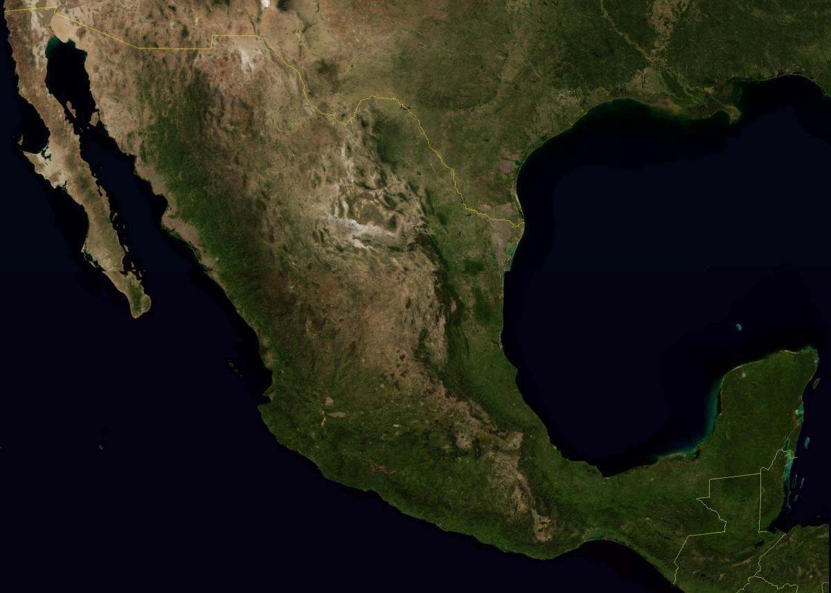 メキシコの空の地図