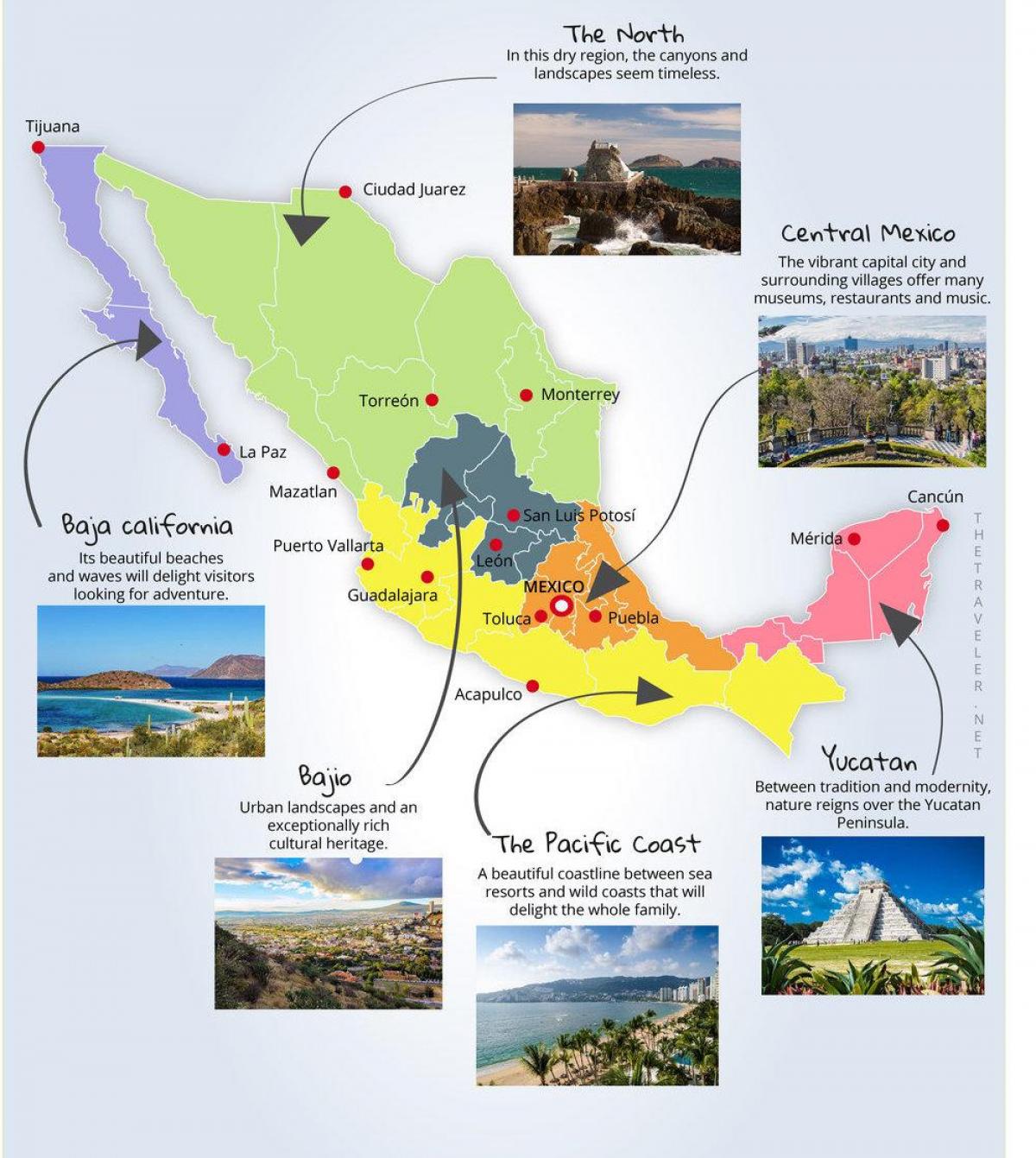 メキシコ旅行マップ
