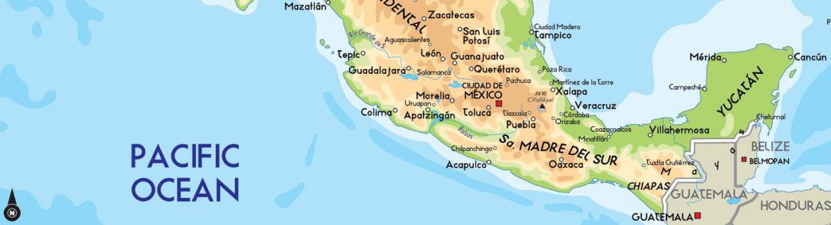 メキシコ南部の地図